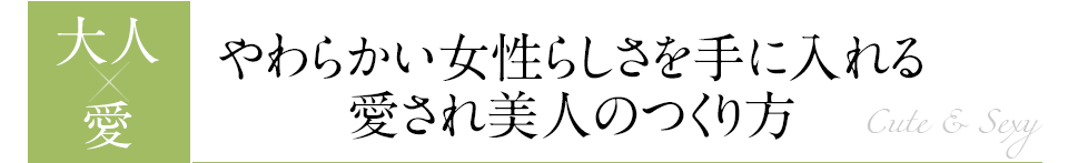 やわらかい女性らしさを手に入れる 愛され美人のつくり方